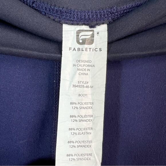 Fabletics Black Navy Foldover Crop Leggings Size M - Picture 4 of 8
